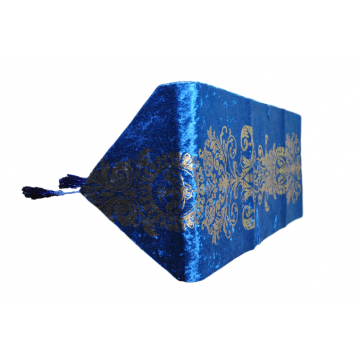 Chemin de table "Bleu de Chine " Bleu et Or Éclatants 210cm 